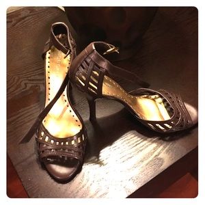 BCBG peep toe heels (Brown) size 8